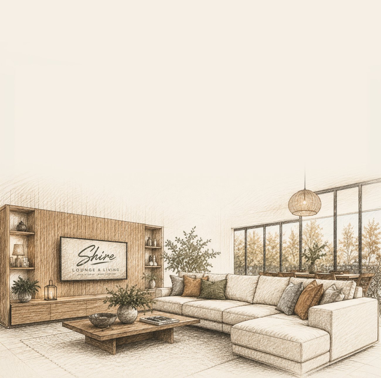 Shire Lounge & Living interior sketch